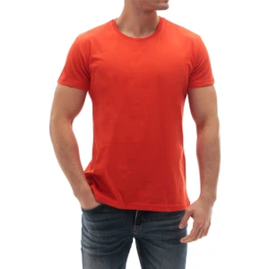 Bisiklet Yaka Basic Tişört Turuncu 3006