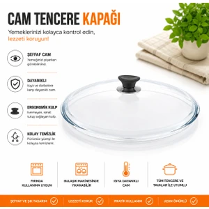 Karaca Kulp + 24  cm Tencere Sahan Tava Cam Kapağı