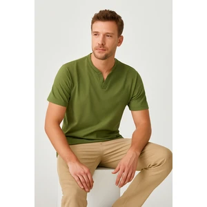 Uomo Park Henley Tişört Basic Casual T Shirt 2124
