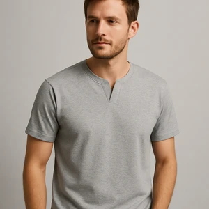 Uomo Park Henley Tişört Basic Casual T Shirt 2124