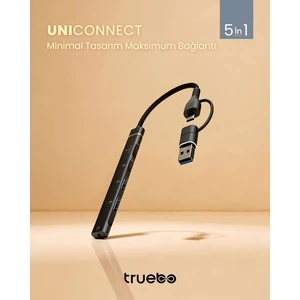 Uniconnect 5 In 1 USB + Type-C Hub