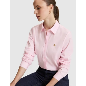Pierre Cardin Kadın Pembe Slim Fit Pamuklu Basic Gömlek 50328627-VR041