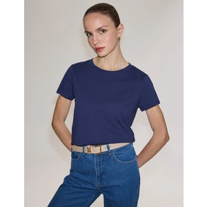 Pierre Cardin Kadın Lacivert Regular Fit Basic Tişört 50325474-VR033