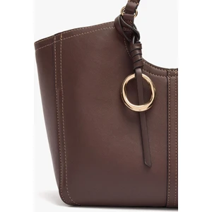 Kadın M Harfi Dikişli ve Askılı Shopper Çanta