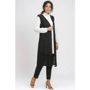 Sade Dökümlü Uzun Yelek