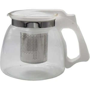 Çelik Süzgeçli Demlik 1250 ml Beyaz