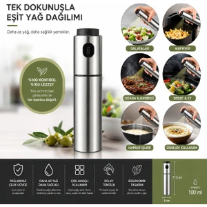 Paslanmaz Çelik Gövdeli Sprey Yağlık