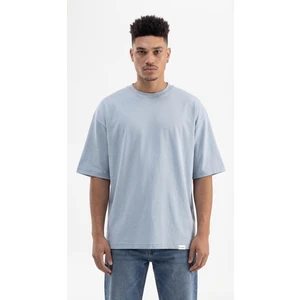 Erkek Basic Pamuklu Super Oversize Tişört Duman Mavi