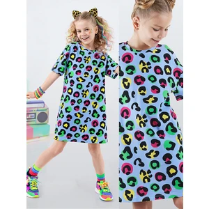 Leopar Kız Çocuk Oversize Elbise