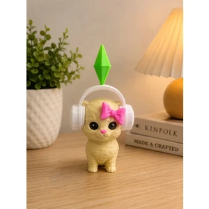 Sims Plumbob Kulaklıklı Kedi Figürü
