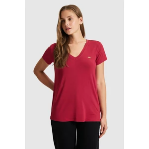 U.S. Polo Assn. Kadın Vişne Basic Tişört 50300829-VR223
