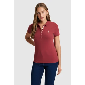 U.S. Polo Assn. Kadın Vişne Basic Tişört 50321798-VR223