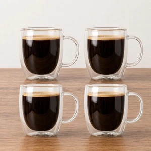 4 Adet Çift Cidarlı Kahve Bardağı 250 ml