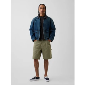 Erkek Haki 9" Loose Denim Carpenter Şortlar
