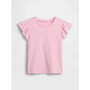 Kız Bebek Pembe Flutter Sleeve T-Shirt
