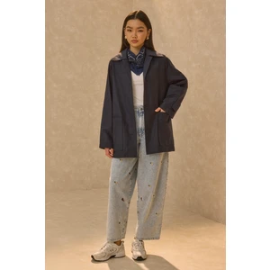 Basic Gabardin Ceket Lacivert