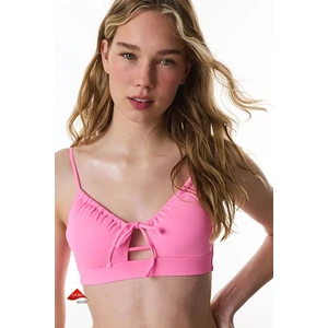 Pembe Front Opening Bikini Üstü