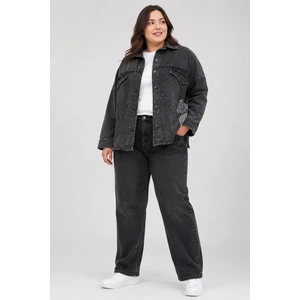 Antrasit Denim Ceket & Jean Takım