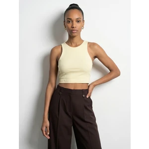 32941 Halter Yaka Crop Top-Açık Sarı