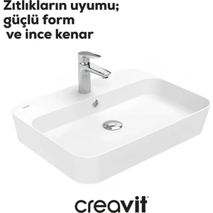 Loop Dikdörtgen Beyaz Delikli Lavabo 60 Cm LP061