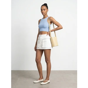 32941 Halter Yaka Crop Top-Açık Mavi