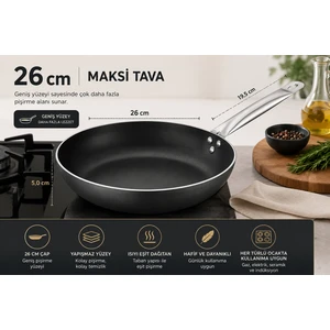 Net Çelik NET ÇELİK İnci Serisi Endüstriyel Maksi Tava 26 Cm