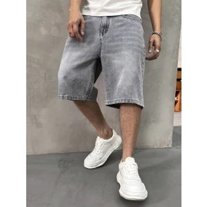 Erkek Oversize Asit Yıkama Denim Şort