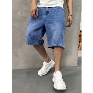 Erkek Oversize Asit Yıkama Denim Şort