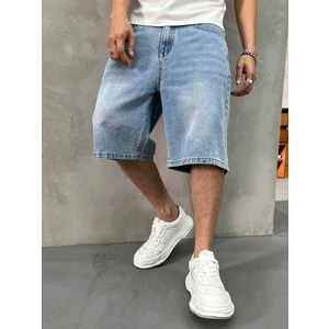 Erkek Oversize Asit Yıkama Denim Şort