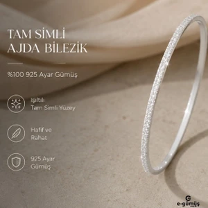 925 Ayar Gümüş Simli Ajda Bilezik