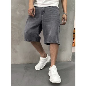 Erkek Oversize Asit Yıkama Denim Şort