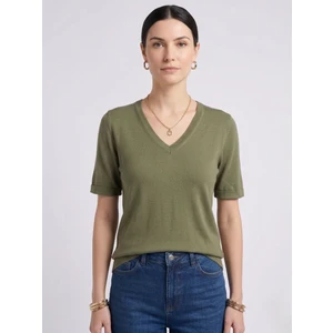 Neden Tekstil Kadın V Yaka Kısa Kollu Basic T-Shirt