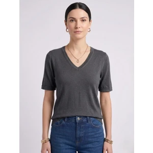 Neden Tekstil Kadın V Yaka Kısa Kollu Basic T-Shirt