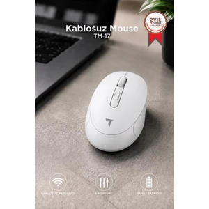 Mouse Çift Modlu Sessiz Kablosuz Fare TM17 Beyaz