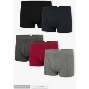 Erkek 5’li Renkli Bambu Boxer - 25104 (BK100)