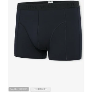 Erkek Lacivert Tekli Klasik Bambu Boxer - 25100