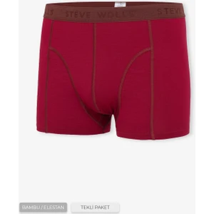 Erkek Bordo Tekli Klasik Bambu Boxer - 25100