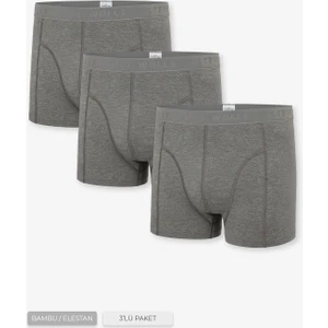 Erkek Gri 3’lü Klasik Bambu Boxer - 25101