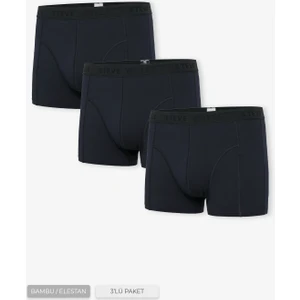 Erkek Lacivert 3’lü Klasik Bambu Boxer - 25101