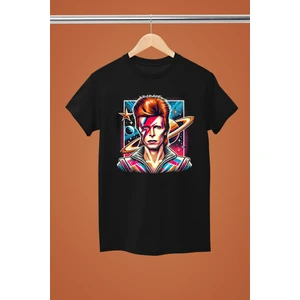 David Bowie Baskılı %100 Pamuklu Regular Kalıp Tshırt