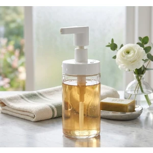 Veyla Style Cam Sıvı Sabunluk Beyaz Kapak 200ML