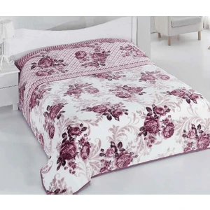 Rosery 200 x 240 cm Yumuşak Polyester Gül Kurusu Desenli Çift Kişilik Battaniye