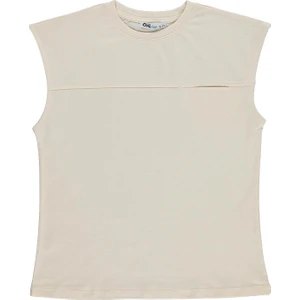 Civil Boys Basic Sıfır Kol 6-9 Yaş Tişört - Ekru