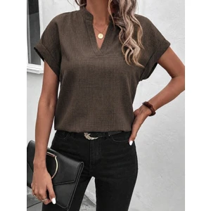 Alyn Wear Kadın Kısa Kollu Hakim Yaka Sofya Bluz