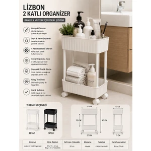 2 Katlı Organizer – Siyah & Beyaz