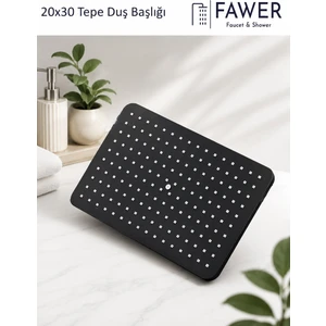 FAWER Faucet & Shower Siyah Robot Tepe Duş Başlığı