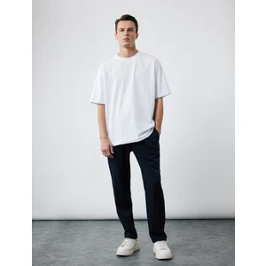 Kısa Kollu Bisiklet Yaka Pamuklu Basic Oversize Tişört