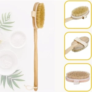 Ahşap Banyo Fırçası Doğal At Kılı 1 Adet Sıkılaştırıcı Etki ile Vücut Bakımı İçin Tasarlandı