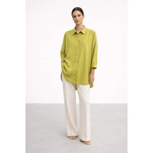 3001 Oversize Basic Gömlek Olive