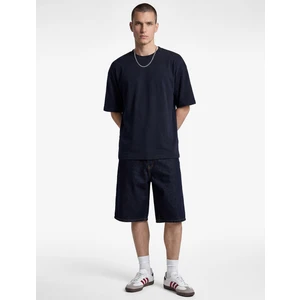 Pamuklu Kısa Kollu Bisiklet Yaka Basic Oversize Tişört